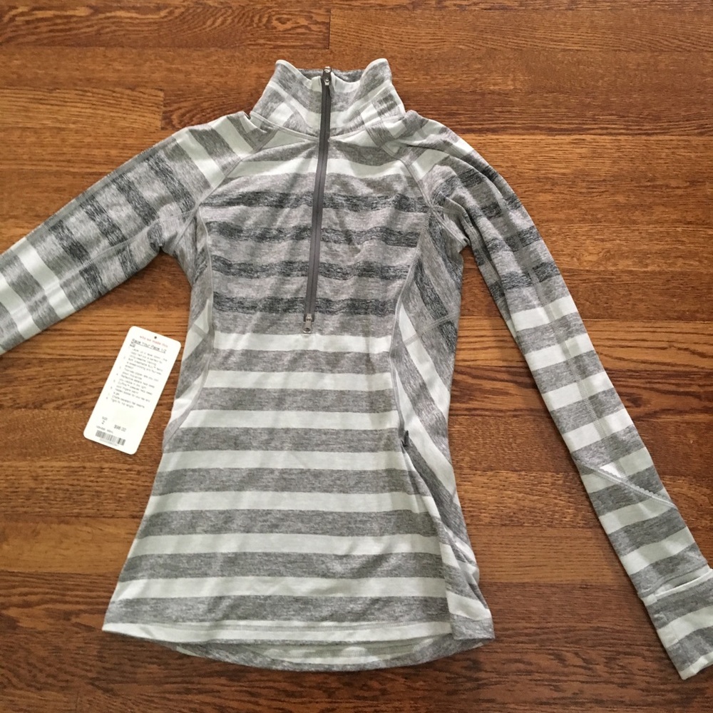 Lululemon your pace 1/2 zip size 2 striped pattern